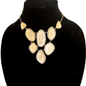 Stella & Dot Fiona gold tone Bib style necklace